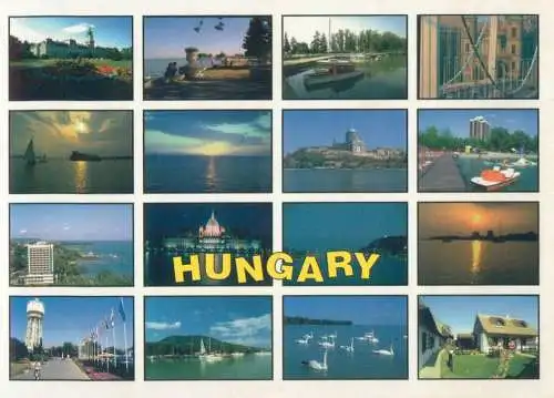 Postcard Hungary multi view
