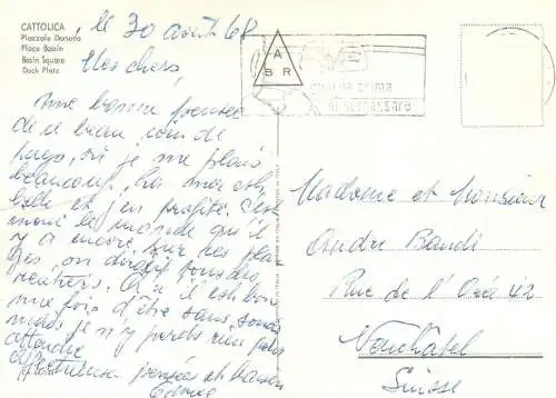 Postcard Italy Cattolica basin square