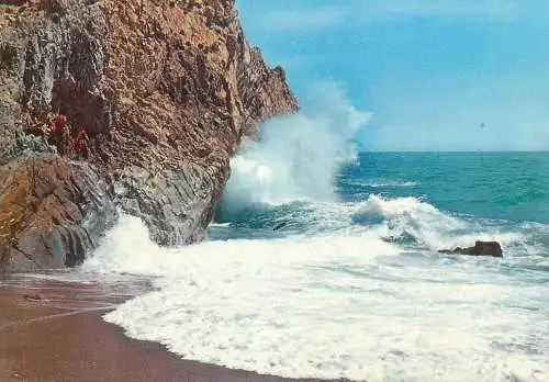 Postcard Italy Varigotti sea storm