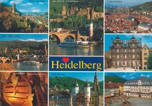 Postcard Germany Heidelberg multi view 1997