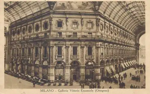 Postcard Italy Milano galleria Vittorio Emanuele Ottogano