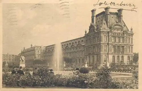 Postcard France Paris le pavillon de Flore au Jardin des Tuileries 1930