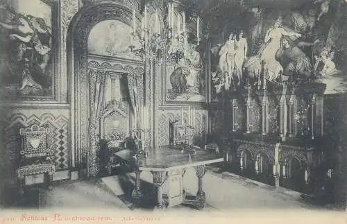 Postcard Germany Arbeitszimmer - Schloss Neuschwanstein