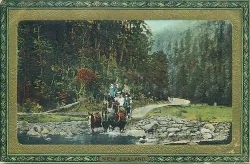 Coaching through the Buller Gorge Raphael Tuck New Zealand Series