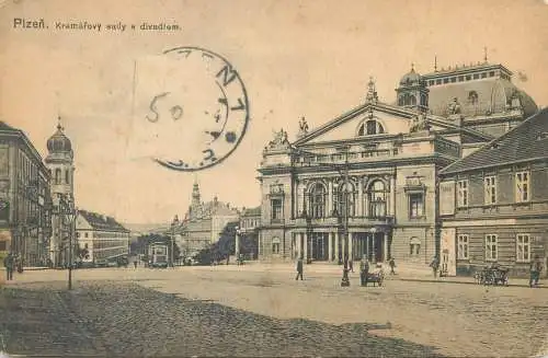 Czech Republic Plzen Kramar street theater tramway