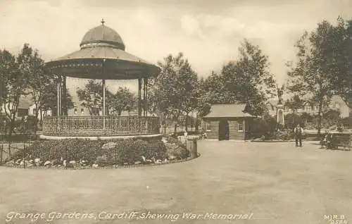 Wales Cardiff Grange Gardens with War Memorial