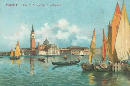 Italy Venezia Isola di S Giorgio e Bragozzo