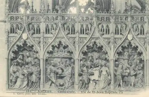 France Amiens La Cathedrale Vie de Jean Baptiste detail
