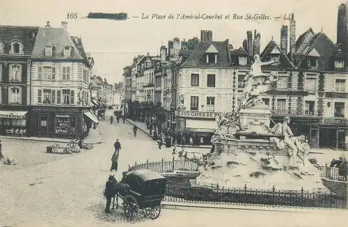 France Abbeville Place de l'Amiral Corubet et Rue St-Gilles