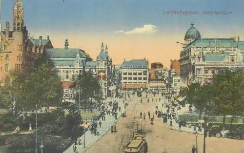 Netherlands Amsterdam. Leidschplein tram