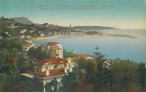 France Menton panoramic view of Garavan Boulevard