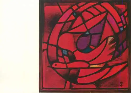 France Taize Eglise de la Reconciliation Vitrail de Pentecote Frere Eric painting