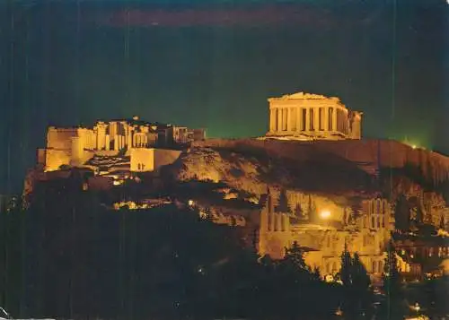 Greece Athens Acropolis night view