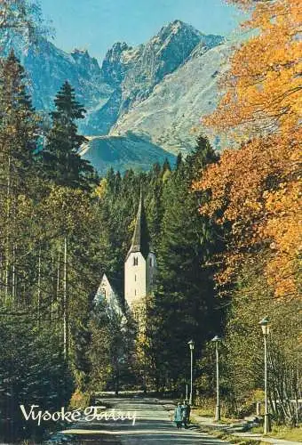 Slovakia High Tatras church autumn colours