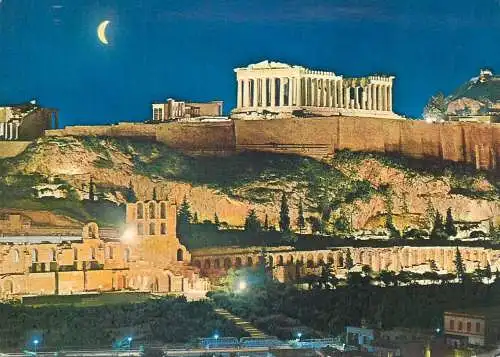 Greece Athens the illuminated Acropolis