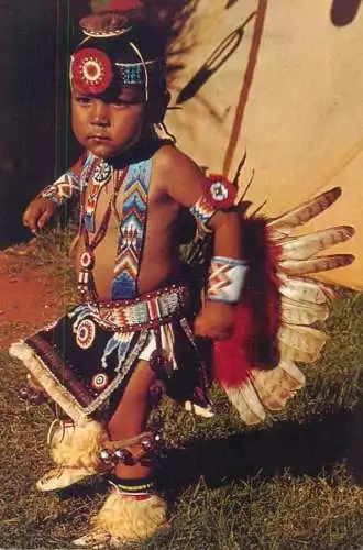 Postcard United States native american Pawnee Otoe indian dancer