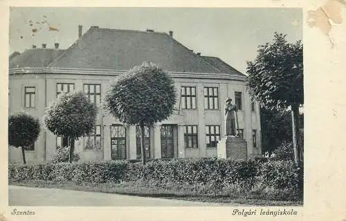 Postcard Hungary Szentes Polgari leanyiskola