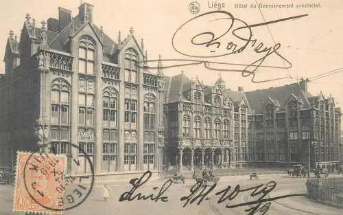 Postcard Belgium Liege Hotel du Gouvernement provincial