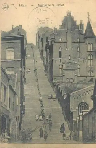 Postcard Belgium Liege Montagne de Bueren