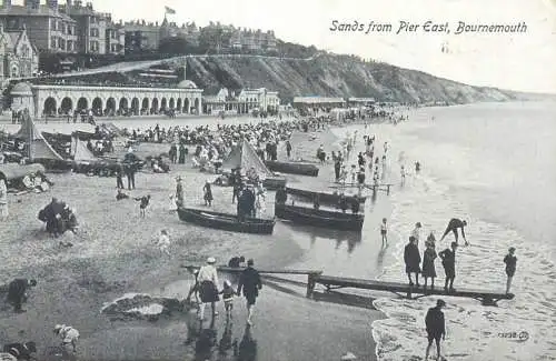 Postcard UK England Bournemouth Sands from Pier East