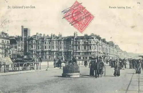 Postcard UK England St. Leonard's-on-Sea parade