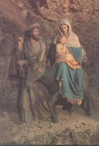 Postcard Israel Bethlehem the Holy family to Egypt