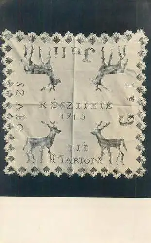 Postcard Hungary embroidered art