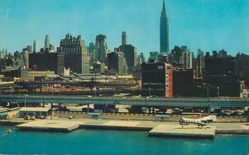 Postcard USA NY New York Manhattan commercial heliport