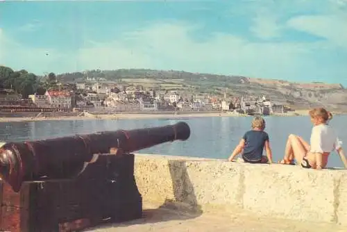 Postcard UK England Lyme Regis cannon