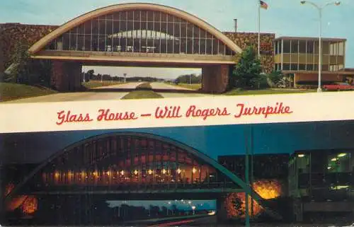 Postcard Canada Glass House restaurant Will Rogers Turnpike 1964