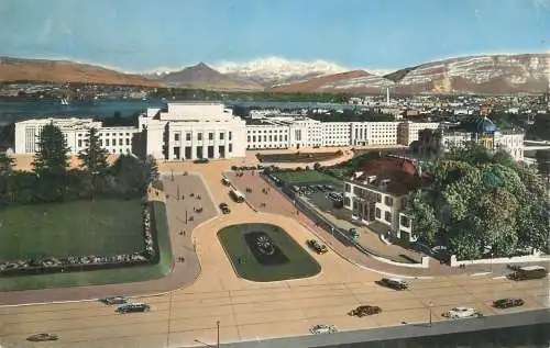 Postcard Switzerland Geneve le palais des nations Mont Blanc