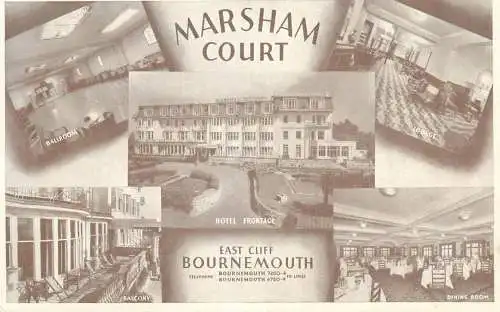 Postcard United Kingdom > England Marsham court Bournemouth East Cliff