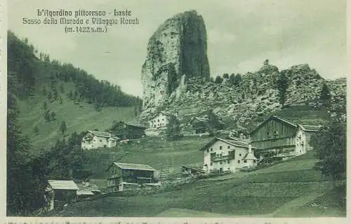 Postcard Italy l'Agordino pittoresci Laste Sasso della Murada e villagio ronch