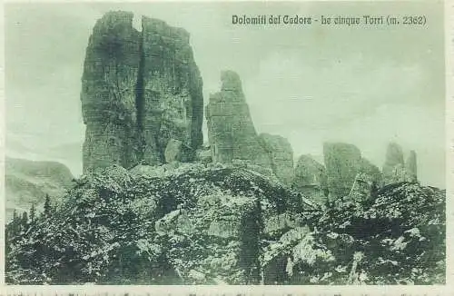 Postcard Italy Dolomiti del Cadore le cinque Torri