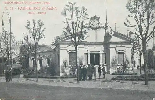 Postcard Italy Padiglione Stampa Arch Locati esposizione di Milano