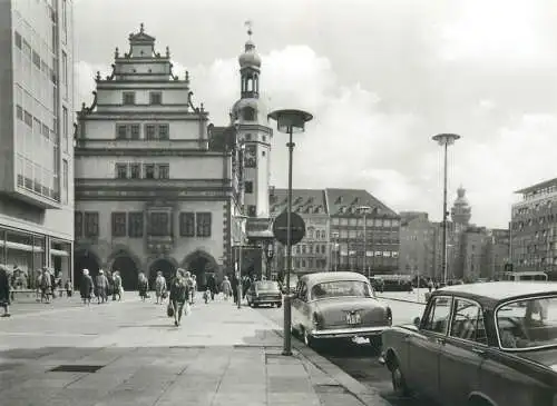 Germany Leipzig Markt mit Altem Rathaus