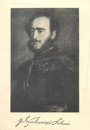 Genealogy historical figure Grof Szechenyi Emlek Hungary Széchenyi souvenir postcard