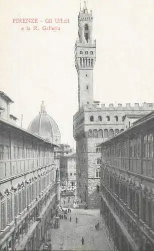 Postcard Italy Toscana Firenze (Florence) tower and cathedral dome