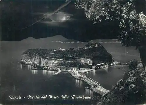 Italy Napoli vista generale di notte dal Parco della Rimembranza