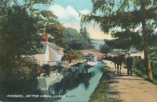 Postcard UK Wales Penddol on the canal LLangollen