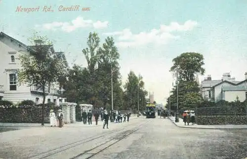 Postcard UK Wales Cardiff Newport Rd