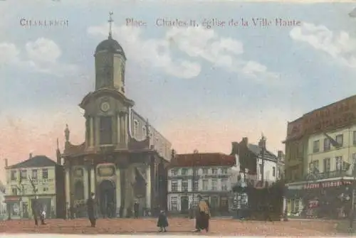 Postcard Belgium Charleroi place Charles II