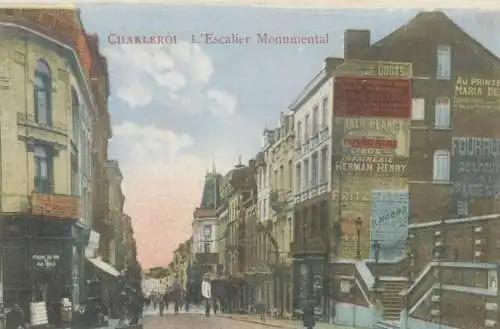 Postcard Belgium Charleroi l'escalier monumental