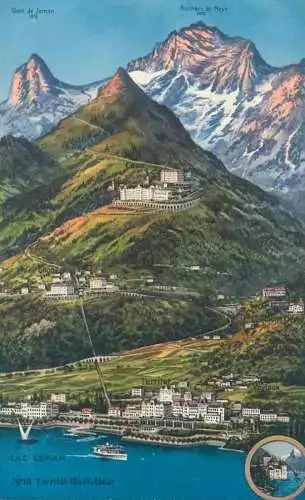 Postcard Switzerland Lac Leman Territet Bilton Caux
