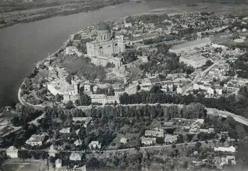 Hungary Esztergom aerial cityscape with the Cathedral