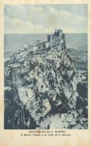Postcard San Marino il monte Titano e la citta di S. Marino