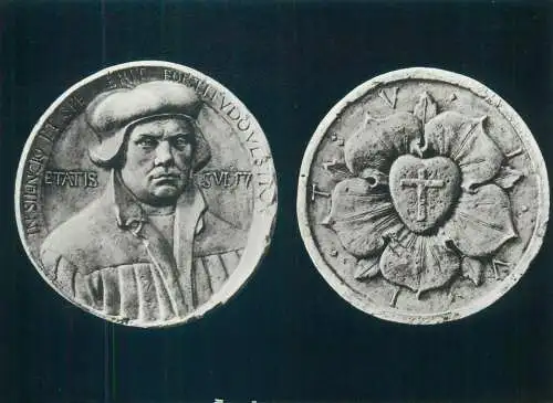 Germany Lutherstadt Wittenberg Lutherrelief u. Wappen am Katharinenportal der Lutherhalle