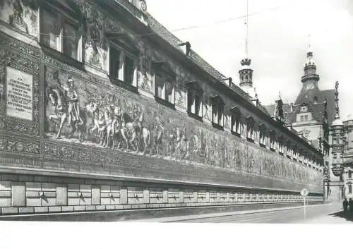 Germany Dresden Augustusstrasse Langer Gang mit Furstenzug mural by W. Walther