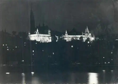Hungary Budapest Fishers'' Bastion nocturnal aspect