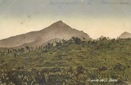 Postcard Africa Atlantic island Pico de Sao Tome